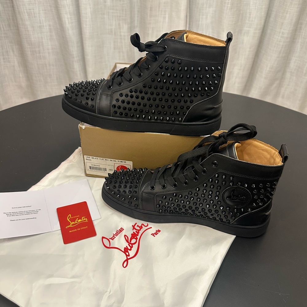 Christian Louboutin Black Studded Sneakers